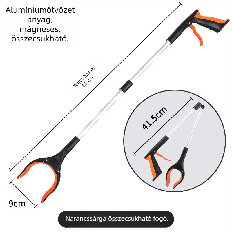 Határokon átnyúló összecsukható szemetes csipesz vastagított alumínium ötvözetből készült szemétszedő szennyvíztisztító csipesz felszedő csipesz terhes nők ne hajoljanak a szedő fölé