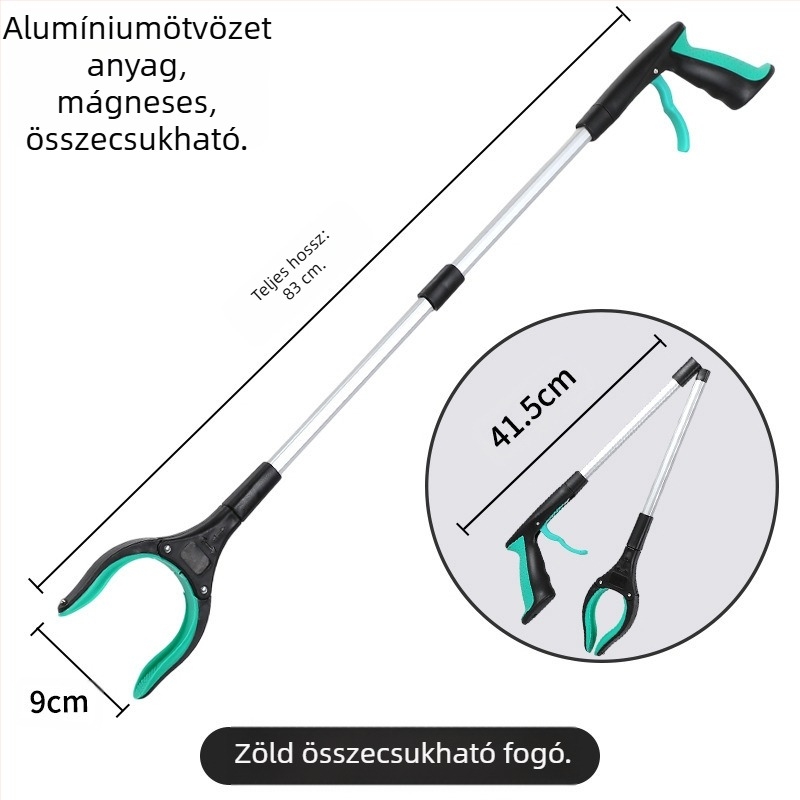 Határokon átnyúló összecsukható szemetes csipesz vastagított alumínium ötvözetből készült szemétszedő szennyvíztisztító csipesz felszedő csipesz terhes nők ne hajoljanak a szedő fölé