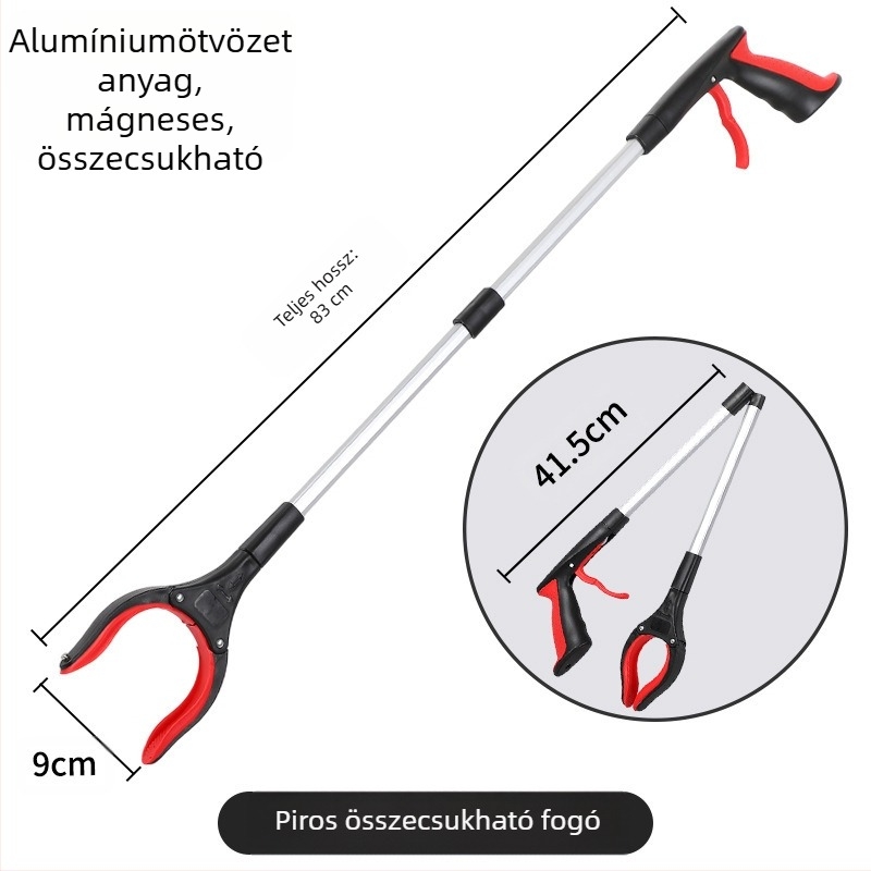 Határokon átnyúló összecsukható szemetes csipesz vastagított alumínium ötvözetből készült szemétszedő szennyvíztisztító csipesz felszedő csipesz terhes nők ne hajoljanak a szedő fölé