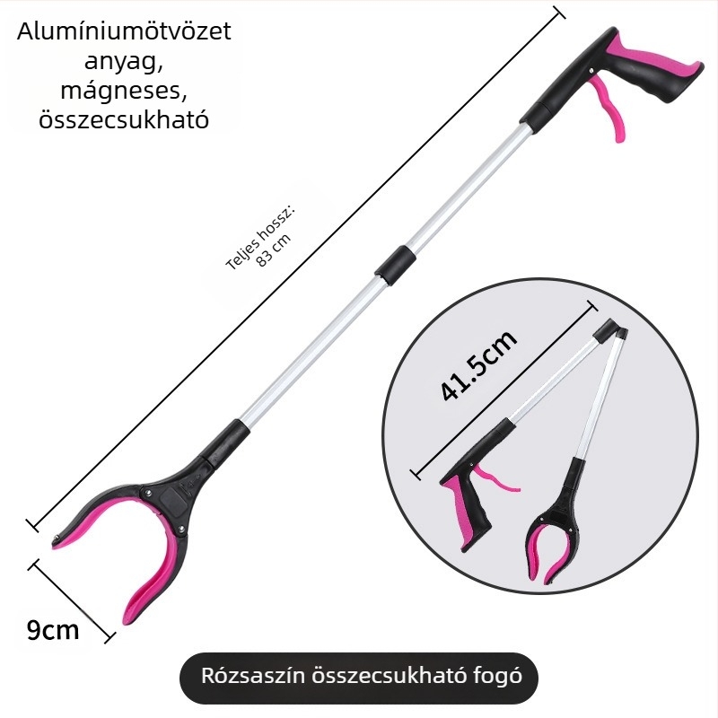 Határokon átnyúló összecsukható szemetes csipesz vastagított alumínium ötvözetből készült szemétszedő szennyvíztisztító csipesz felszedő csipesz terhes nők ne hajoljanak a szedő fölé