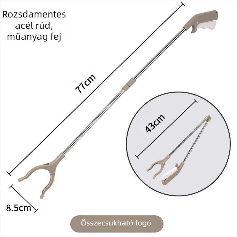 Határokon átnyúló összecsukható szemetes csipesz vastagított alumínium ötvözetből készült szemétszedő szennyvíztisztító csipesz felszedő csipesz terhes nők ne hajoljanak a szedő fölé