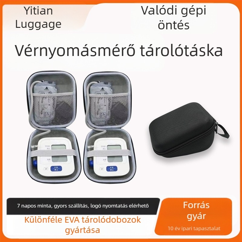 Az Eva vérnyomásmérő tárolótáska alkalmas az Omron elektronikus vérnyomásmérő védődobozának mérőműszeréhez, hordozható ütésálló táskával.