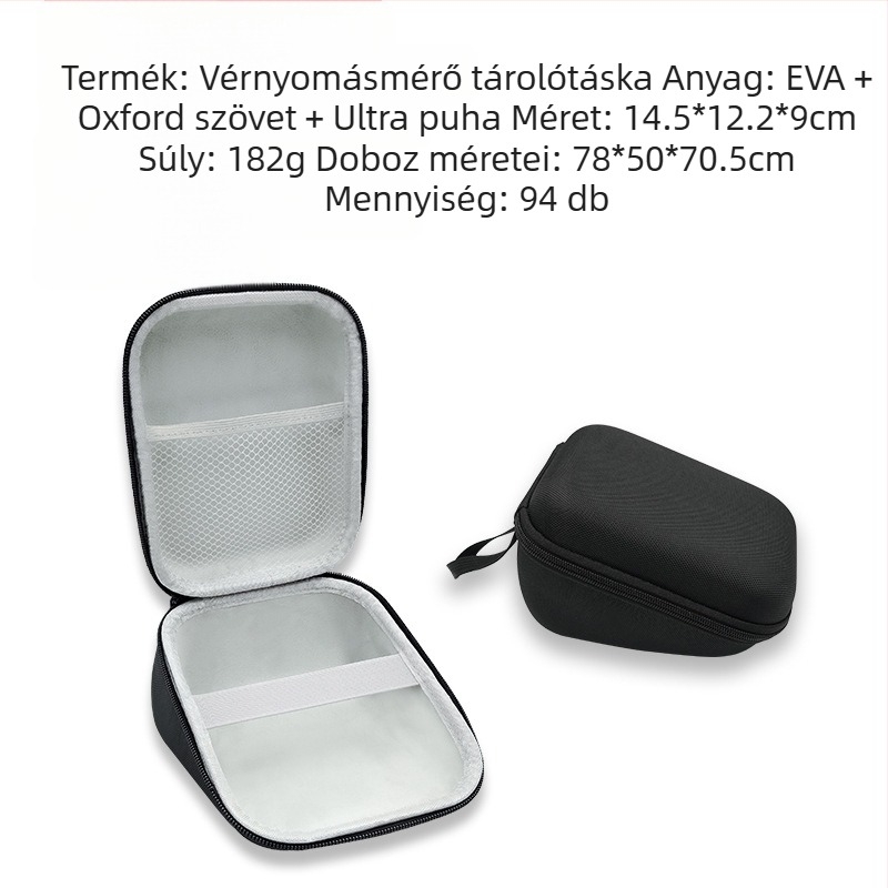 Az Eva vérnyomásmérő tárolótáska alkalmas az Omron elektronikus vérnyomásmérő védődobozának mérőműszeréhez, hordozható ütésálló táskával.