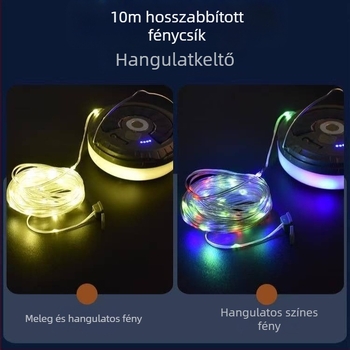 Határokon átnyúló napelemes LED kempinglámpa, kültéri vízálló szalaglámpa, hosszú élettartamú sátorlámpa, hordozható kempinglámpa