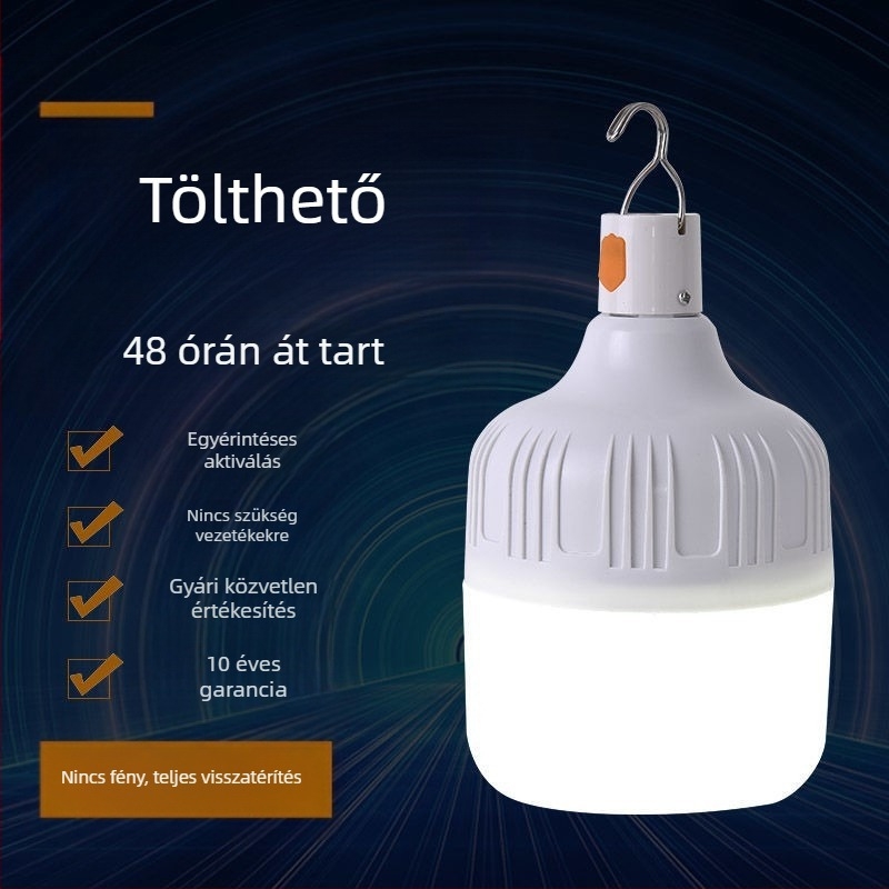 Áramszünet vészvilágítás éjszakai piaci stand mobil töltő izzó otthoni energiatakarékos stand világítás kemping szuper fényes LED izzó.