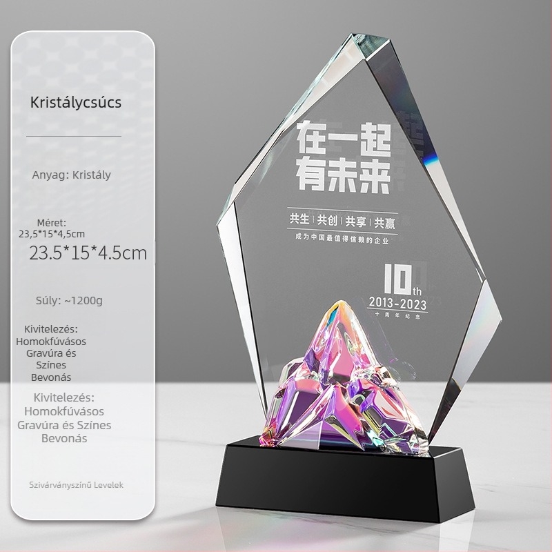 2024-es kristálytrófea, kreatív trófea, kiemelkedő alkalmazotti elismerés, megemlékező csapatdíjak, éves találkozó éremgravírozás