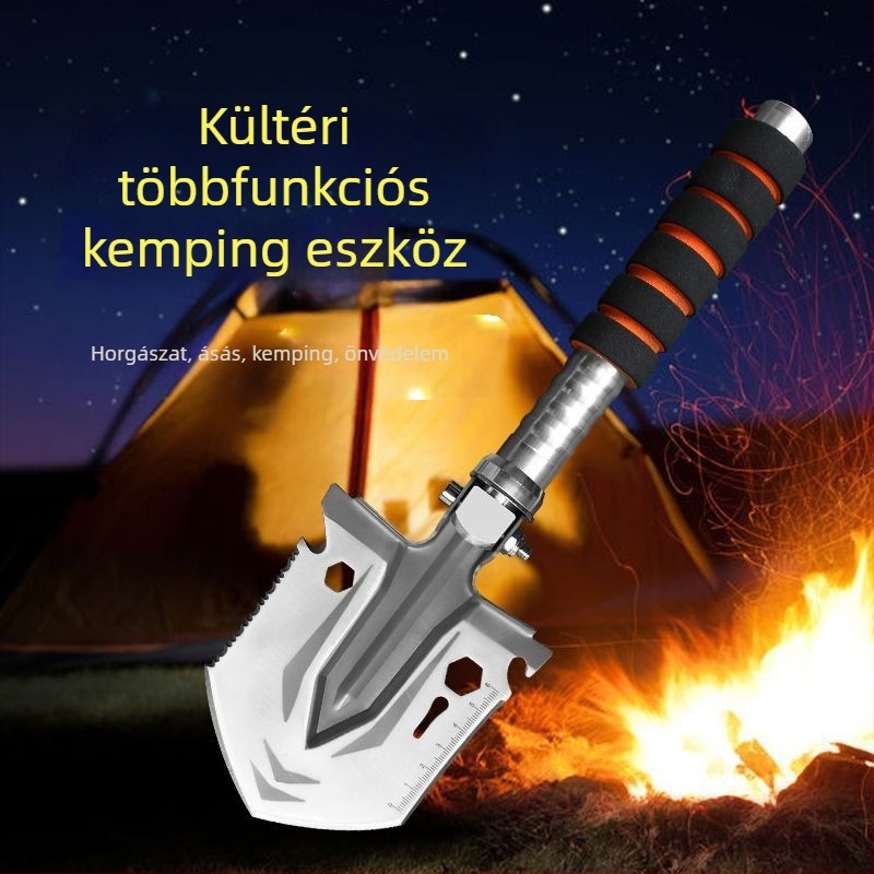 Spot Kis Szivacs Kültéri Multifunkcionális Mangán Acél Összecsukható Katonai Lapát Kemping Stílus Hegymászás Vad Horgászat Lapát