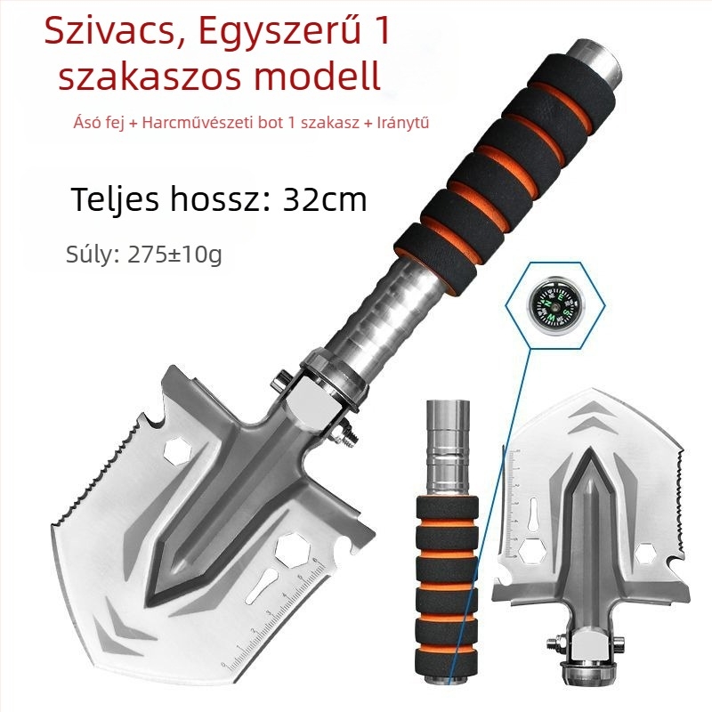 Spot Kis Szivacs Kültéri Multifunkcionális Mangán Acél Összecsukható Katonai Lapát Kemping Stílus Hegymászás Vad Horgászat Lapát