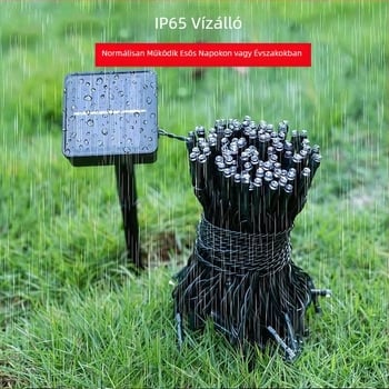 Napelemes fényfüzér kültéri dekoráció vízálló udvari lámpák mérnöki világítás kemping stílusú fényfüzér napelemes fényfüzér