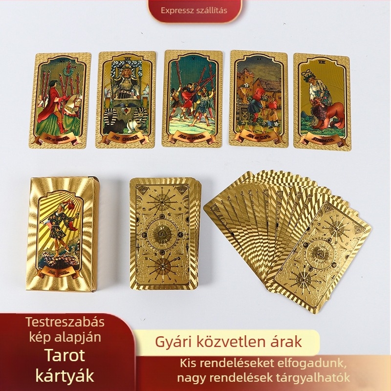 Waite Tarot kollekció aranyfóliás Vitro Tower Tarot teljes PET új tarot készlet