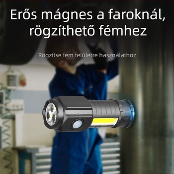 határokon átnyúló háromszemű kis zseblámpa COB oldalsó lámpa hordozható kiemelő tollcsipesz munkaellenőrző lámpa erős mágneses kiemelő kültéri világítás