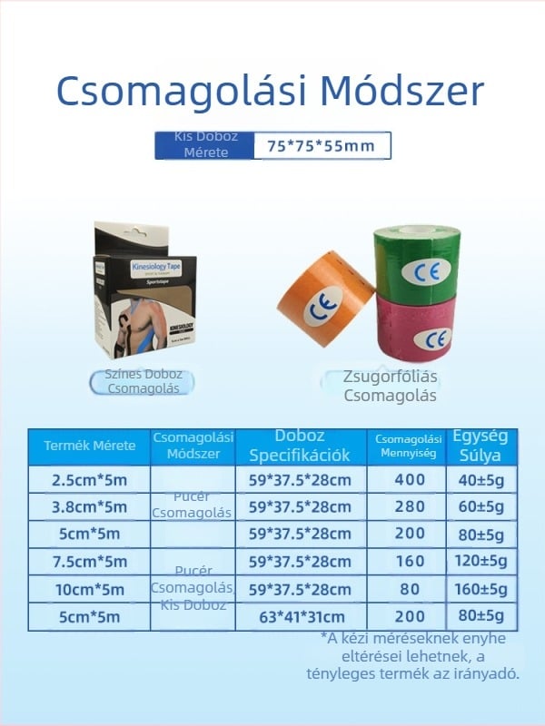 Határokon átnyúló izomtapasz sportszalag izomtapasz sportkötés kinesio tapasz térdvédő rugalmas kötés mellkasi tapasz