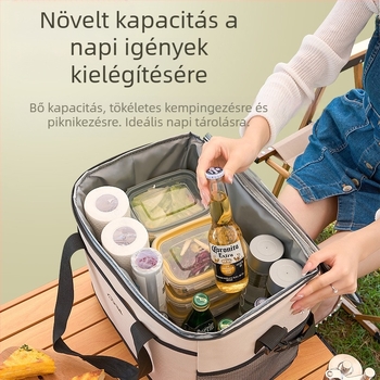 Felfedező szigetelő táska kültéri, határokon átnyúló jégzsák hordozható kemping kültéri nagy kapacitású vízálló otthoni hidegszigetelő piknik táska