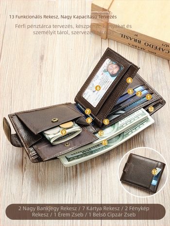 Maronte kézzel készített marhabőr férfi pénztárca valódi bőr rövid lopásgátló pénztárca nagy kapacitású divatos külkereskedelmi pénztárca férfiaknak