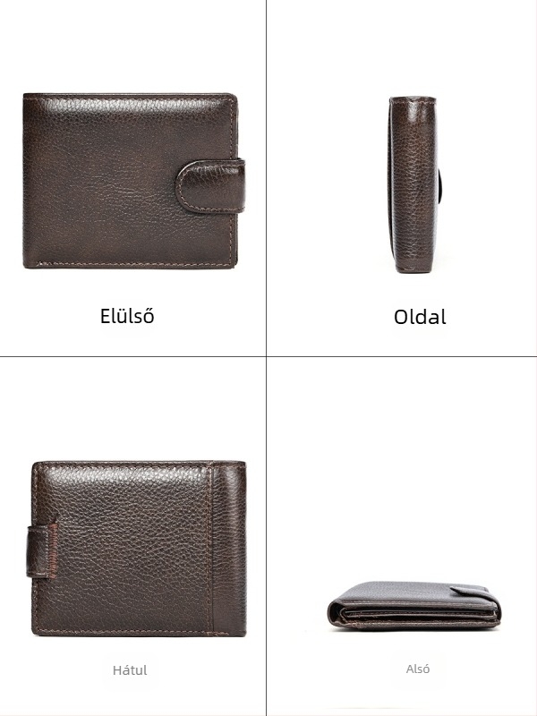 Maronte kézzel készített marhabőr férfi pénztárca valódi bőr rövid lopásgátló pénztárca nagy kapacitású divatos külkereskedelmi pénztárca férfiaknak