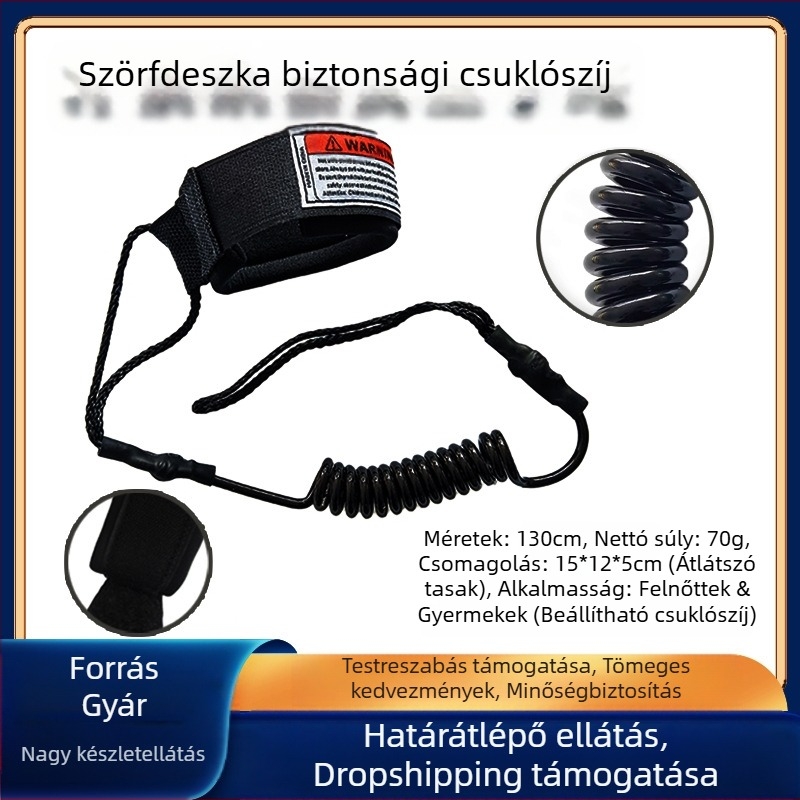 Határokon átnyúló, népszerű SUP evezős deszka, szörfdeszka kiegészítők, szörfdeszka biztonsági kézi kötél, 7,0 mm-es szörf vontatókötél