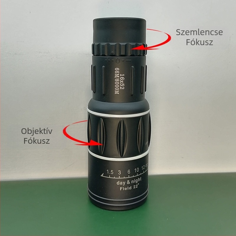 Monokuláris nagy teljesítményű HD 16X52 szemüveggyártók gyenge fényviszonyok mellett éjjellátó mobiltelefon-fotózás kültéri távcső