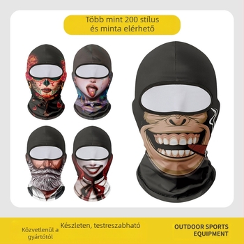 Nyári napvédő kapucni férfiaknak és nőknek, kültéri motoros sisak, bélelt kapucni, vicces arcmaszk horgászathoz