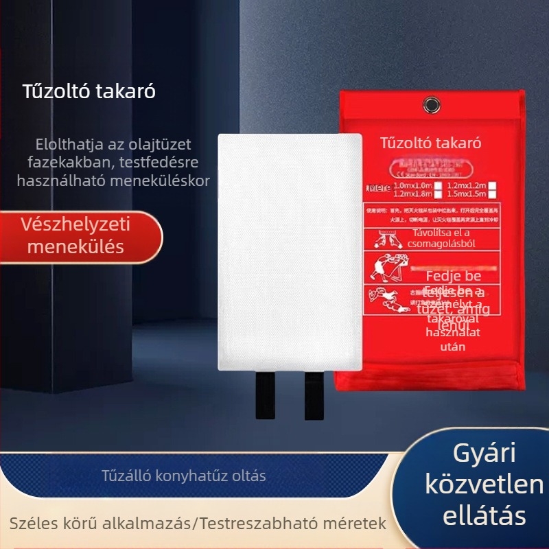 Tűzoltó takaró, tűz menekülési takaró, üvegszálas 1,2 m-es háztartási tűzálló köpeny, tűzoltó takaró gyártó