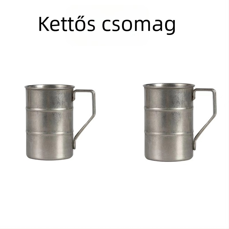 Retro ipari stílusú söröspohár, 304 rozsdamentes acél bögre, háztartási vizespohár, kreatív, kopott, kültéri kempingpohár