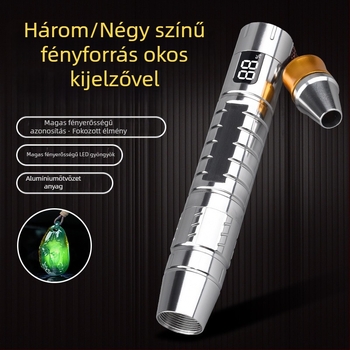 Új Jade azonosító zseblámpa professzionális azonosító jade ékszer zseblámpa több fényforrású, USB-s újratölthető lila fény