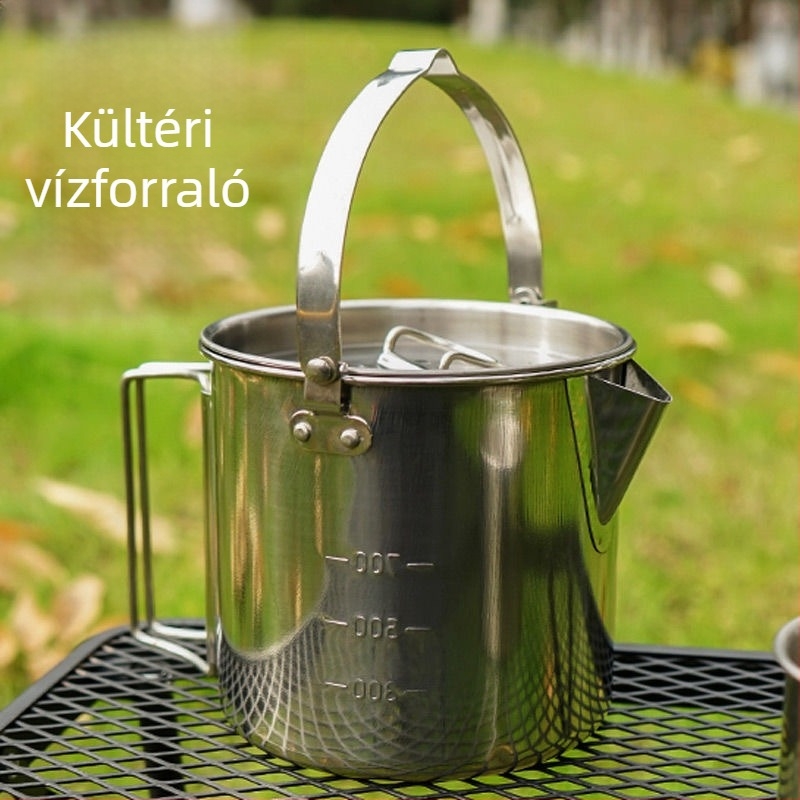 Kültéri vízforraló kemping stílusú hegymászó vízforraló hordozható kávé-teáskanna kemping stílusú függőfazék főzőedények piknikfazék