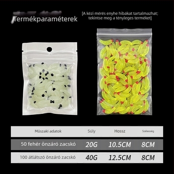 Határokon átnyúló Luya csali mártogatós fejű kenyérféreg PVC bionikus kukac vörös fejű puha csali hamis csali csomagolás nagykereskedelem