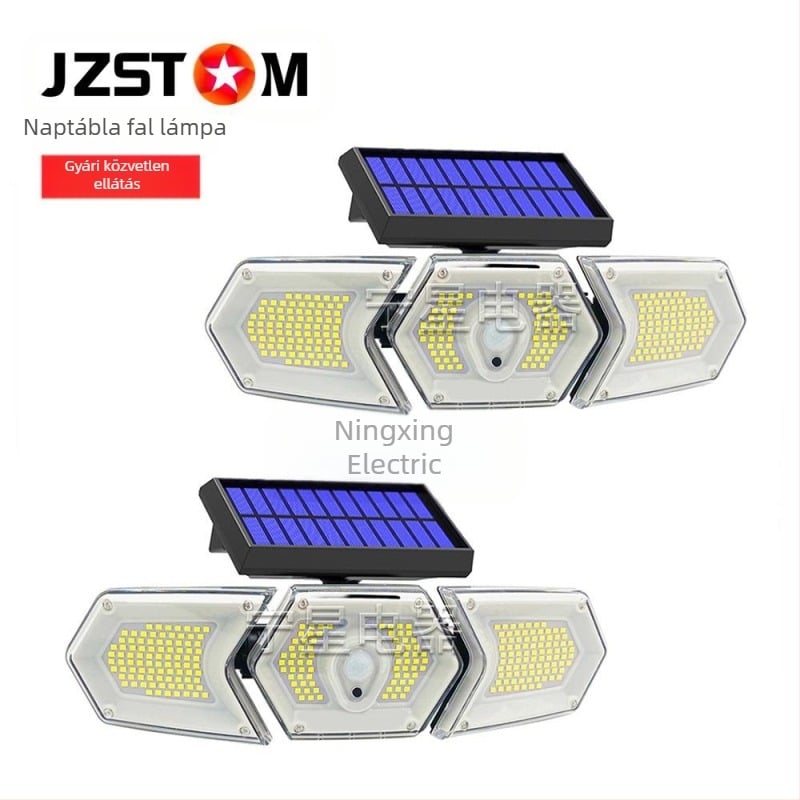 Napelemes lámpa háztartási kerti lámpa 254 LED-es új vidéki nagy teljesítményű kültéri lámpa reflektor emberi testérzékelő fali lámpa