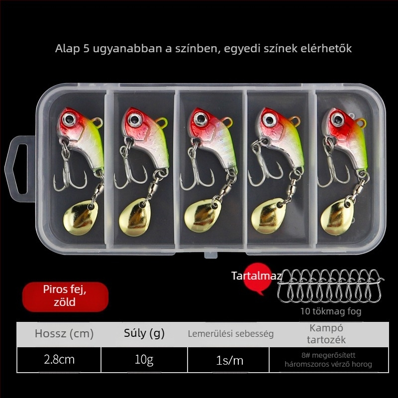 vib luya bait kis forgószélű egyes horog forgó flitterekkel fém nagy távolságú műcsalis ruha könnyű tengeri horgászat felhúzott sügér