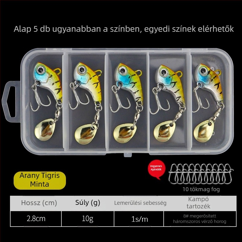 vib luya bait kis forgószélű egyes horog forgó flitterekkel fém nagy távolságú műcsalis ruha könnyű tengeri horgászat felhúzott sügér