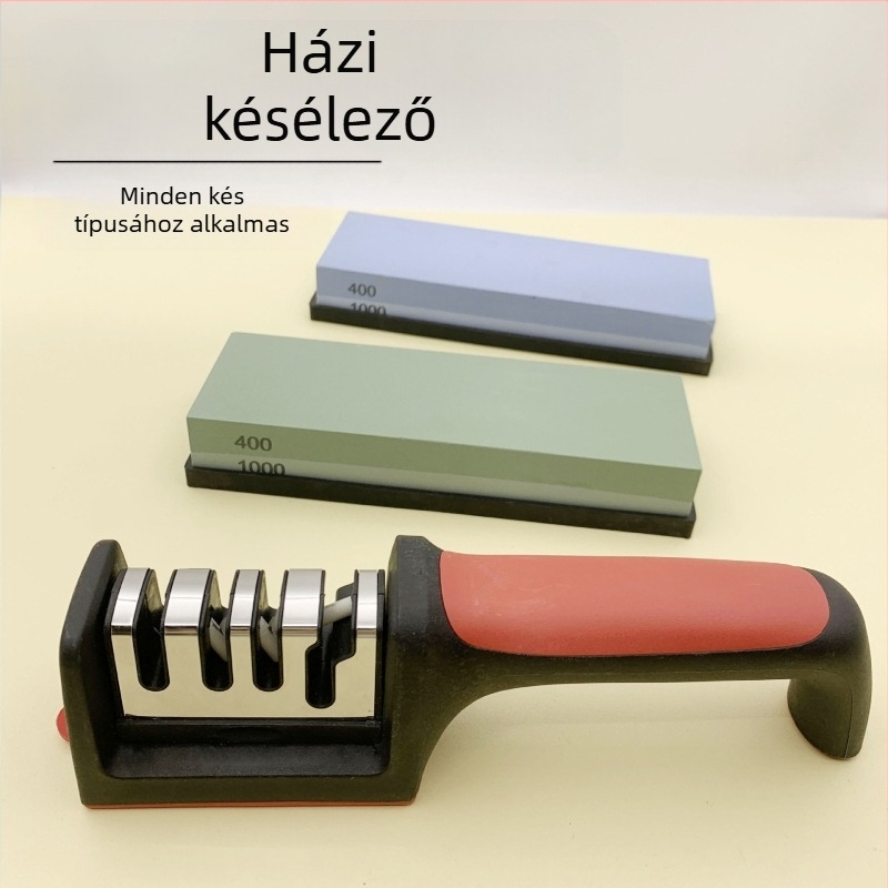 Késélező volfrám acél háromfokozatú fenőkő háztartási konyhai késélező műélező kő kézi gyorsélező eszköz