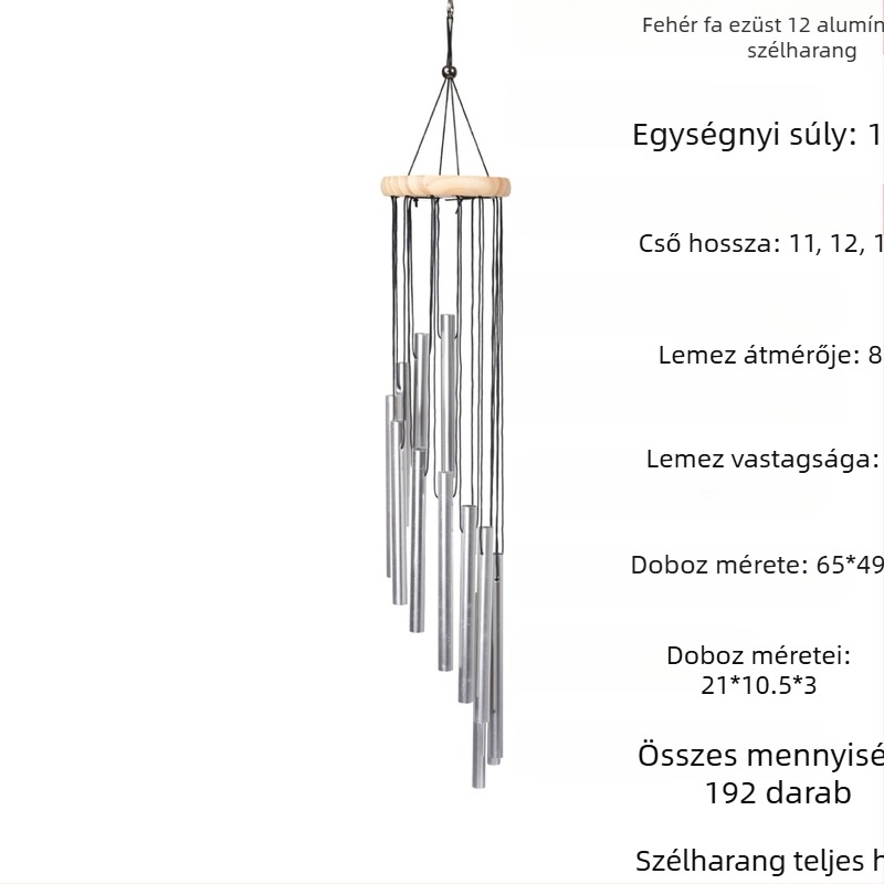 Fém szélcsengő 12 csöves alumínium cső medál otthoni erkély medál határokon átnyúló Temu emlékajándék nagykereskedelmi csengő
