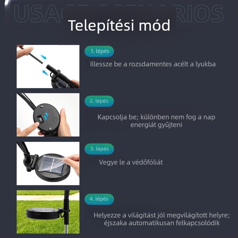 Napelemes Szentjánosbogár lámpa Udvari Kerti Lámpa Határokon Átnyúló Kerti Hangulat Lámpa Új Kültéri Gyeplámpa Lengőlámpa