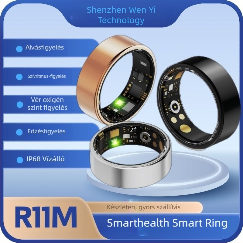 R11M okosgyűrű, pulzusmérő, alvásmonitor, IP68 vízálló, okos okos gyűrű