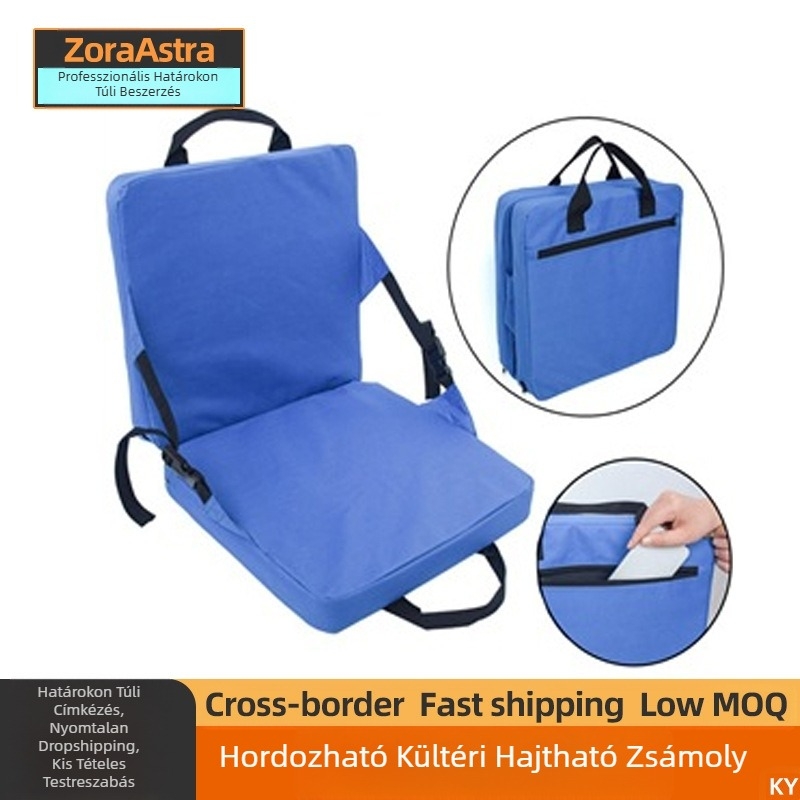 Hordozható kemping összecsukható vastagított párna háttámla kültéri összecsukható szék strandstadion vastag pamut párna