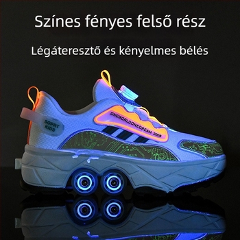 Gyermek futócipők Lányoknak Láthatatlan Négykerekű Zsugorcsizmás Fiúknak Robbanékony Túracipők Lányoknak Új Felnőtt Csigás Általános Iskolás Diákoknak