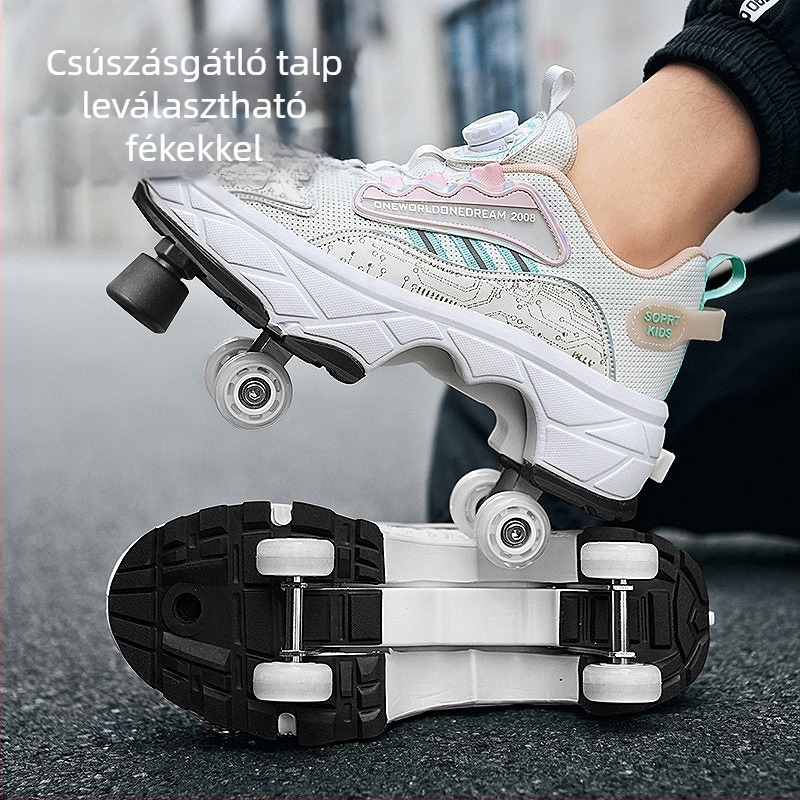 Gyermek futócipők Lányoknak Láthatatlan Négykerekű Zsugorcsizmás Fiúknak Robbanékony Túracipők Lányoknak Új Felnőtt Csigás Általános Iskolás Diákoknak