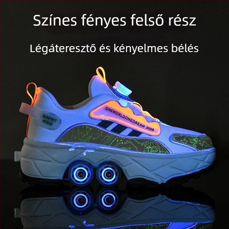 Gyermek futócipők Lányoknak Láthatatlan Négykerekű Zsugorcsizmás Fiúknak Robbanékony Túracipők Lányoknak Új Felnőtt Csigás Általános Iskolás Diákoknak