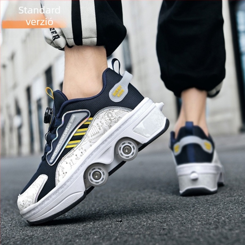 Gyermek futócipők Lányoknak Láthatatlan Négykerekű Zsugorcsizmás Fiúknak Robbanékony Túracipők Lányoknak Új Felnőtt Csigás Általános Iskolás Diákoknak