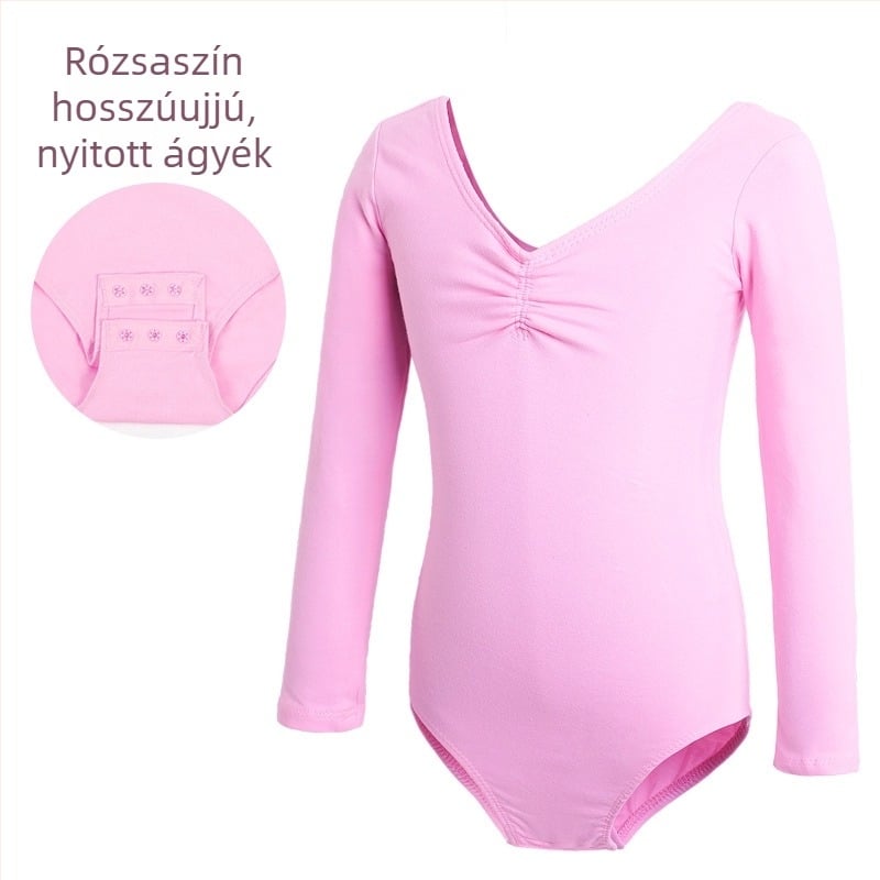 Gyermek táncruházat, Női nyári rövid ujjú táncruha, Lányok balett tornavizsgáló ruházata, Kínai táncgyakorló ruházat
