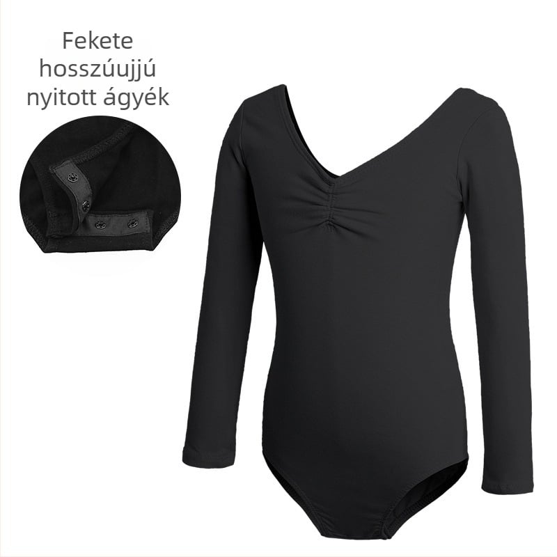 Gyermek táncruházat, Női nyári rövid ujjú táncruha, Lányok balett tornavizsgáló ruházata, Kínai táncgyakorló ruházat