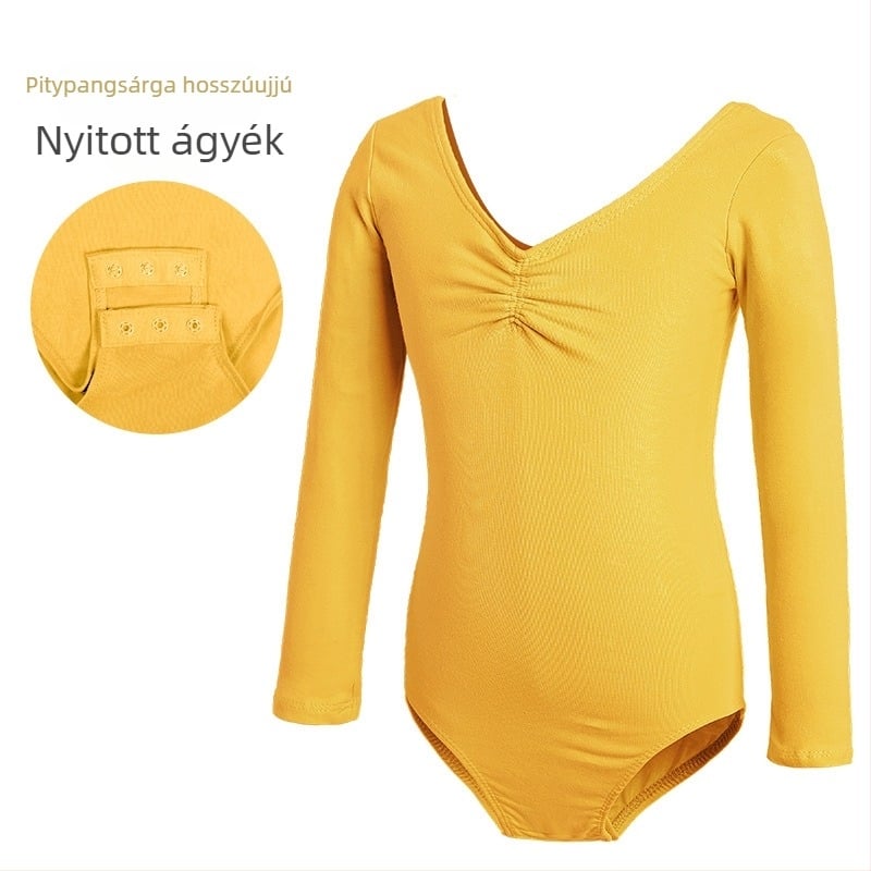 Gyermek táncruházat, Női nyári rövid ujjú táncruha, Lányok balett tornavizsgáló ruházata, Kínai táncgyakorló ruházat