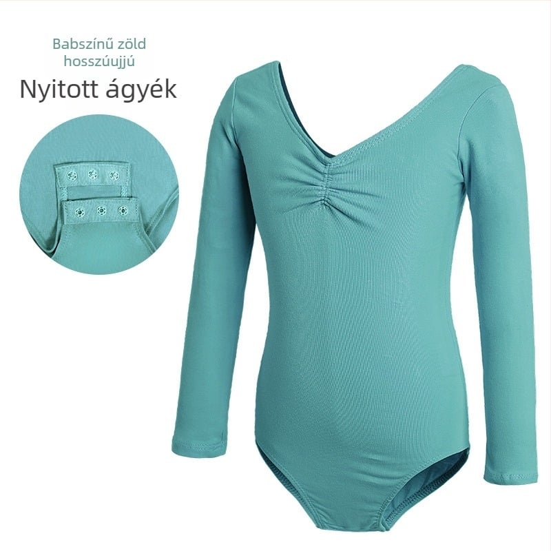 Gyermek táncruházat, Női nyári rövid ujjú táncruha, Lányok balett tornavizsgáló ruházata, Kínai táncgyakorló ruházat