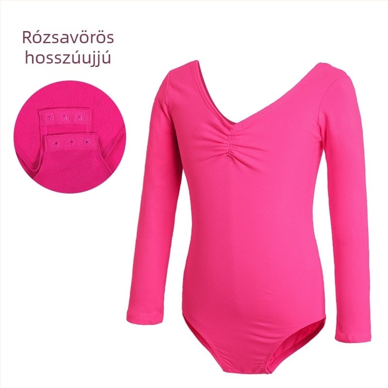 Gyermek táncruházat, Női nyári rövid ujjú táncruha, Lányok balett tornavizsgáló ruházata, Kínai táncgyakorló ruházat