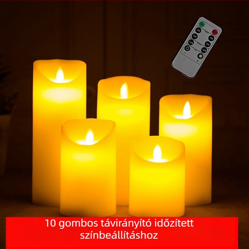 LED elektronikus gyertyalámpa töltés távirányítós forgatókönyv vérfarkas ölő kellékek hangulat szimuláció paraffin láng esküvő születésnap