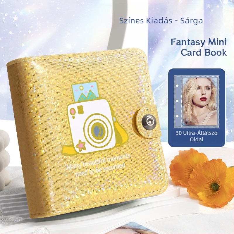 idol album sztár üldöző lány kis kártyatároló kivehető lapú, három hüvelykes fotó palotarács polaroid fotóalbum gyűjtemény kártyakönyv
