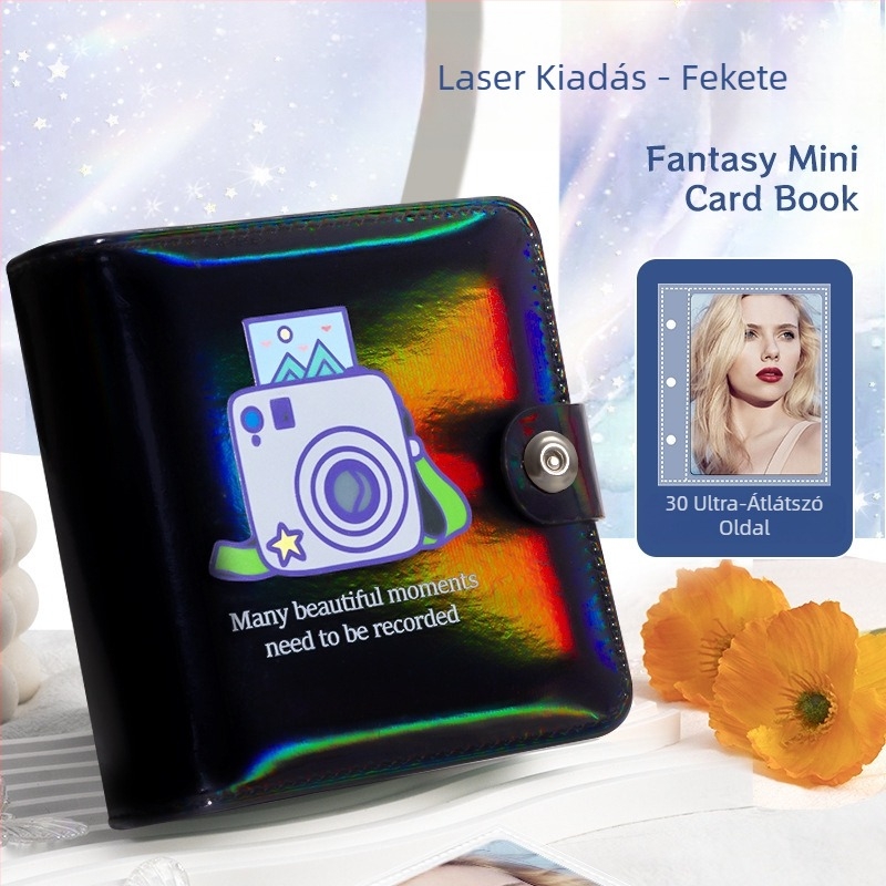 idol album sztár üldöző lány kis kártyatároló kivehető lapú, három hüvelykes fotó palotarács polaroid fotóalbum gyűjtemény kártyakönyv