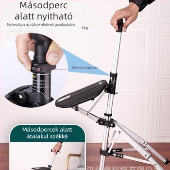 Hemeide mankószék egy kattintással összecsukható mankószék, többfunkciós csúszásmentes szék, összecsukható mankószék idősek számára