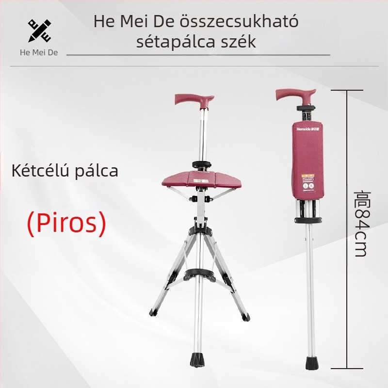 Hemeide mankószék egy kattintással összecsukható mankószék, többfunkciós csúszásmentes szék, összecsukható mankószék idősek számára