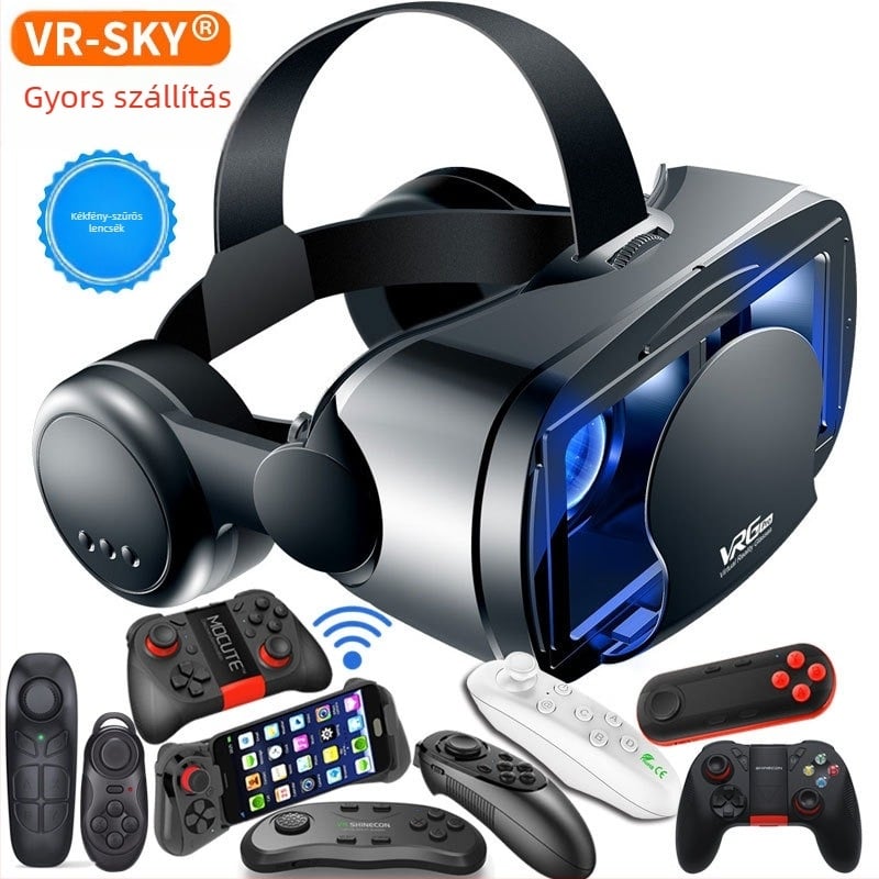 VRGPro VR szemüveg, kék szemvédő, új, nagyméretű fejhallgató, mobiltelefon, virtuális valóság sisak, 3D VR, határokon átnyúló választék